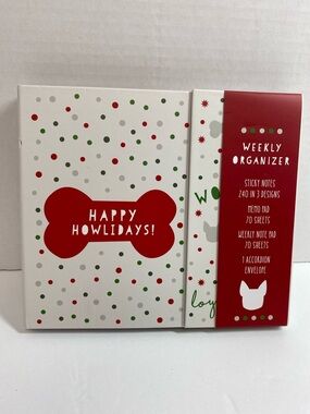 Weekly Organizer Sticky Note Set - Red/Green Holiday Design
